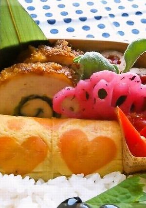 ♥ハートの浮かぶ玉子焼き♥-レシピのメイン写真