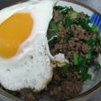 ニラ&ひき肉の簡単丼ぶり♪♪