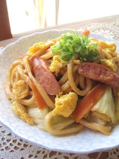ふわっふわ!卵とオイマヨの焼きうどん❤-レシピのメイン写真