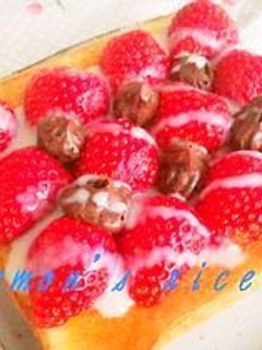 幸せ気分✿いちごみるくチョコトースト✿-レシピのメイン写真