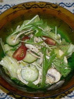 蒸し鶏と水菜のイタリアンサラダ-レシピのメイン写真