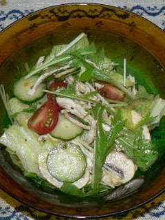 蒸し鶏と水菜のイタリアンサラダ-レシピのメイン写真