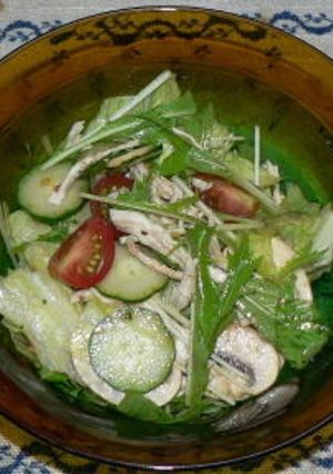 蒸し鶏と水菜のイタリアンサラダ-レシピのメイン写真