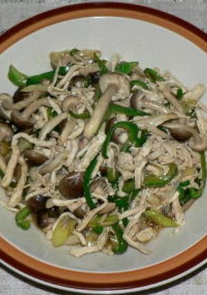 鶏むね肉とシメジのオイスターソース炒め-レシピのメイン写真