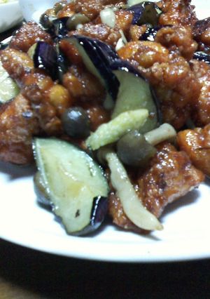 なすと鶏肉の甘酢炒め-レシピのメイン写真