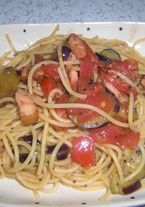 ナス・ベーコン・トマトのパスタ-レシピのメイン写真