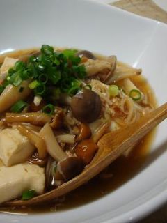 自然なとろみで!3種きのこの豆腐あんかけ-レシピのメイン写真