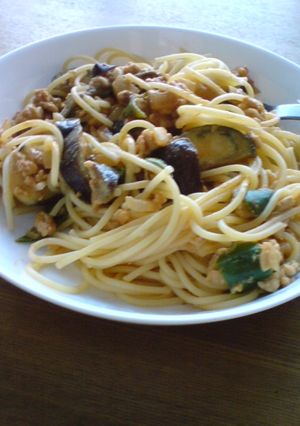 茄子と挽肉のパスタ-レシピのメイン写真