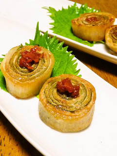 豚と大根と紫蘇のくるくる巻き 梅風味-レシピのメイン写真