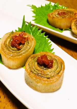 豚と大根と紫蘇のくるくる巻き　梅風味-レシピのメイン写真
