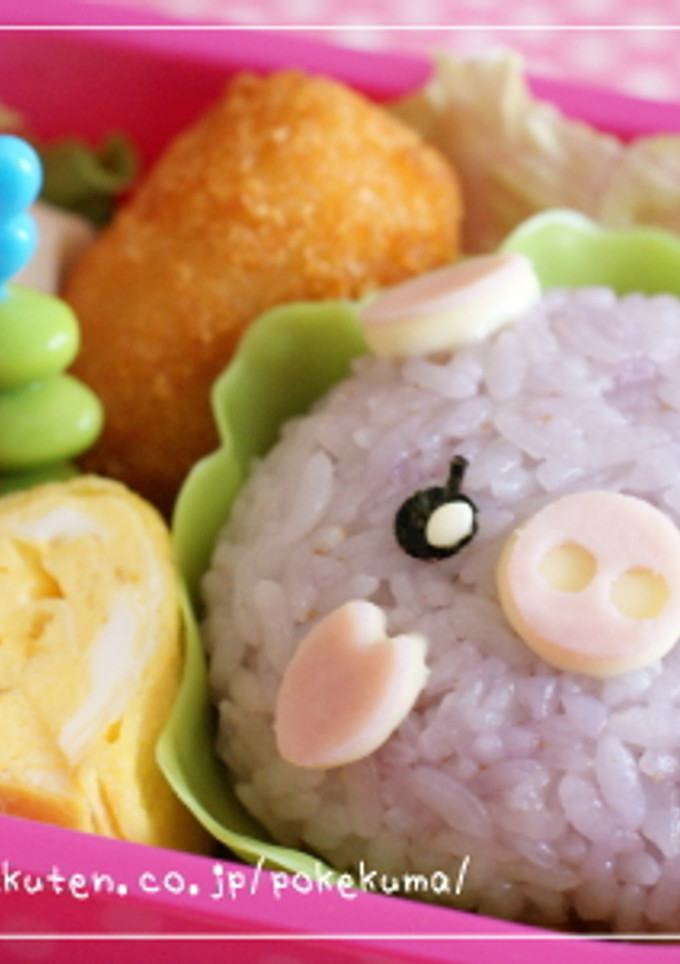 幼稚園の子供用お弁当☆ブタちゃん-レシピのメイン写真