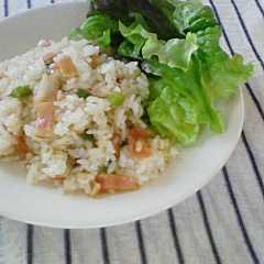รูปของ ランチ♪アスパラベーコンの柚こしょう炒飯