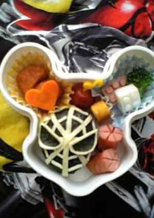キャラ弁☆ブラックスパイダーマン★-レシピのメイン写真