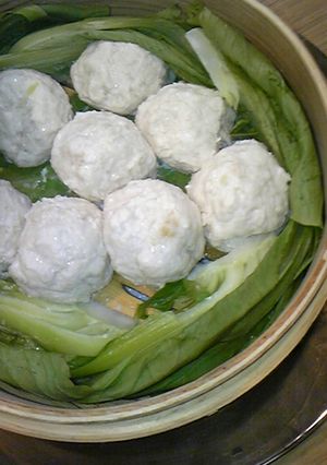 鶏つくね団子のセイロ蒸し-レシピのメイン写真