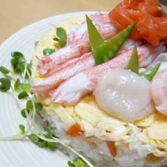 รูปของ お誕生日に♪ちらし寿司バースデーケーキ♪