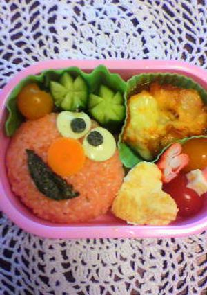 キャラ弁☆　デコフリで簡単エルモ弁当-レシピのメイン写真