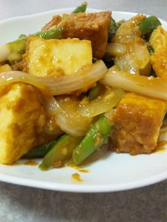 厚揚げとアスパラの味噌炒め-レシピのメイン写真
