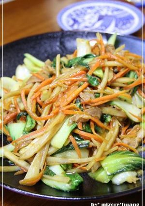 絶品★青梗菜＆豚じゃが人参のカレー風炒め-レシピのメイン写真