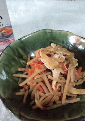 ☆きんぴらごぼう+油揚げ☆-レシピのメイン写真