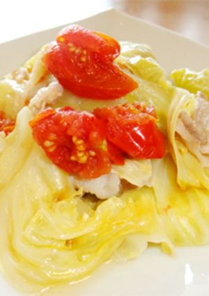 レンジでズボラなキャベツと豚バラ重ね蒸し-レシピのメイン写真