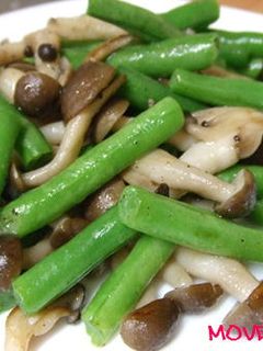 しめじとインゲンの簡単炒め-レシピのメイン写真