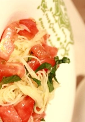 和えるだけ♪トマトとバジルの冷製パスタ-レシピのメイン写真