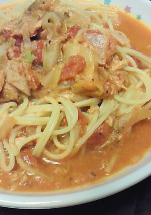ツナのトマトクリームパスタ-レシピのメイン写真