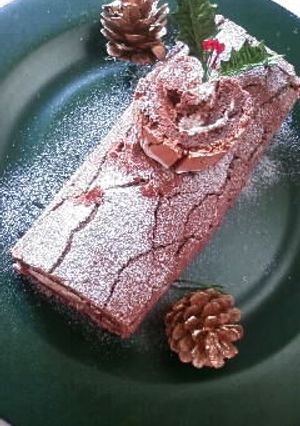 クリスマスチョコロールケーキ-レシピのメイン写真