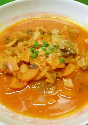 野菜ジュースでミネストローネ-レシピのメイン写真