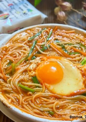 ピリ辛手延べ温麺-レシピのメイン写真