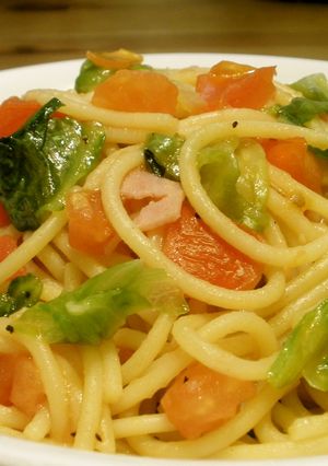 レタス&トマトスパゲティ-レシピのメイン写真