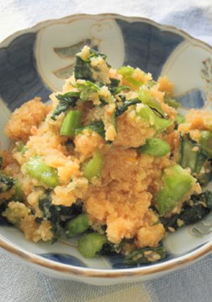 芥子菜醤油漬けとおからキムチ煮の和え物-レシピのメイン写真