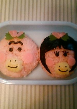 キャラ弁　はなかっぱ♡ももかっぱ-レシピのメイン写真
