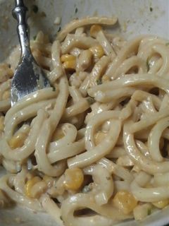 ぷちぷち♪味噌マヨコーンうどん♪-レシピのメイン写真