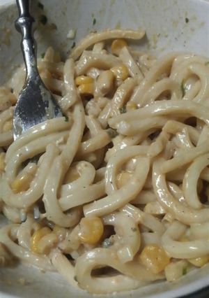 ぷちぷち♪味噌マヨコーンうどん♪-レシピのメイン写真