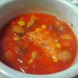 野菜ジュースで♪大豆入りミネストローネ