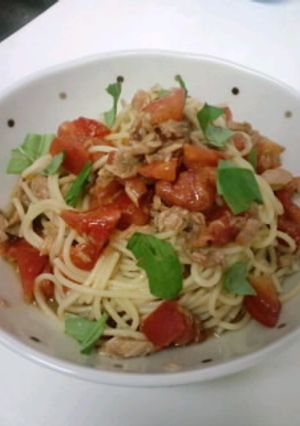 我が家の絶品☆トマトとツナの冷製パスタ-レシピのメイン写真