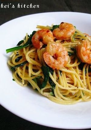 海老とほうれん草の醤油マヨパスタ-レシピのメイン写真