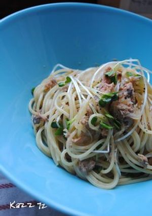 鯖缶（味噌味）と玉ねぎの簡単パスタ-レシピのメイン写真