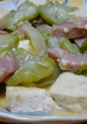 レタス入りヘチマの味噌煮-レシピのメイン写真