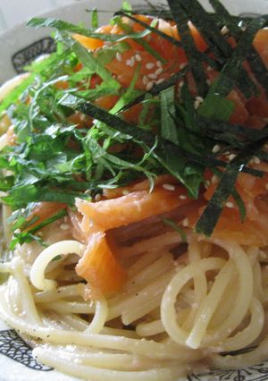 明太子クリームパスタ+スモークサーモン-レシピのメイン写真