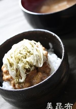 ◆美味しい！◆おぼろ昆布のせキムチ納豆-レシピのメイン写真