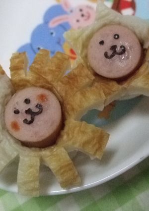 ちくわdeライオンちゃんとライオンくん♡-レシピのメイン写真