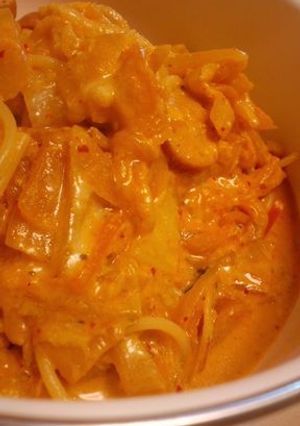 キムチの豆乳味噌クリームパスタ-レシピのメイン写真