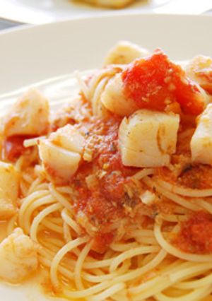 ホタテとトマトのパスタ-レシピのメイン写真