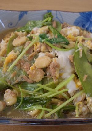打ち豆入り☆さやえんどうの卵とじ-レシピのメイン写真