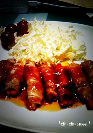 ＊野菜肉巻きまきスブタ風＊-レシピのメイン写真