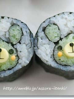運動会・行楽くまさんの海苔巻き キャラ弁-レシピのメイン写真