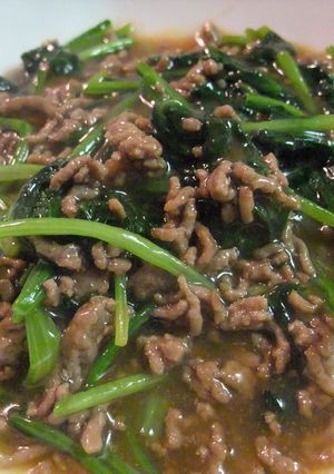 韓国風 ほうれん草のひき肉あんかけ-レシピのメイン写真