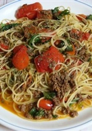 簡単☆ ひき肉とトマトのパスタ!-レシピのメイン写真